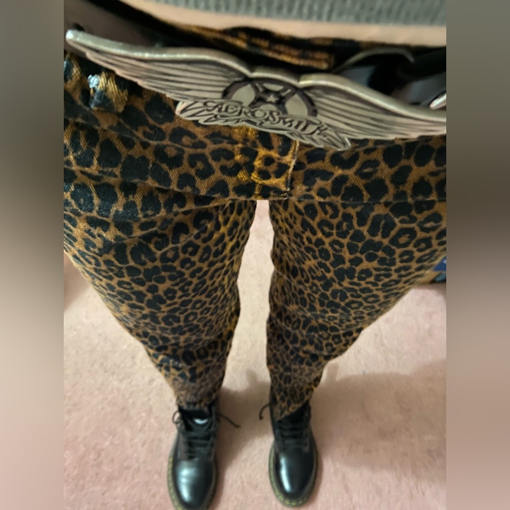 LIP SERVICE Vintage 90’s Leopard Print Punk 80’s Hair Metal Jeans~RARE FIND - Picture 9 of 16
